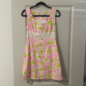 Lilly Pulitzer Black Jack Cat/Tiger Print Pink Sheath Dress